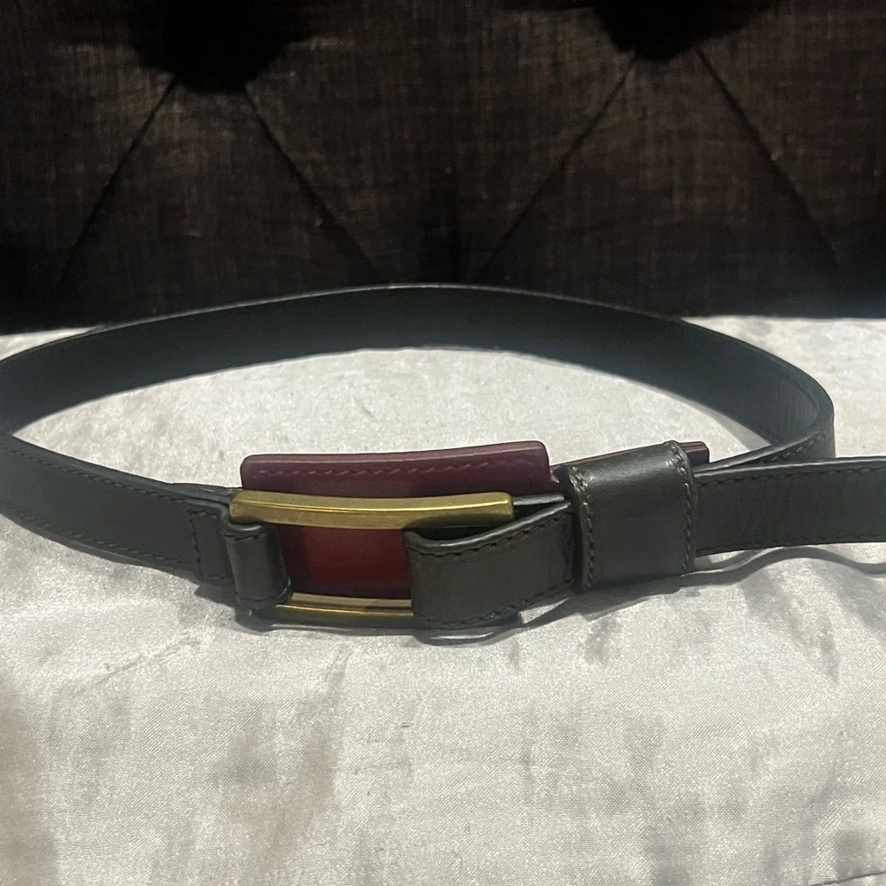 Carlisle vintage leather belt with gold buckle